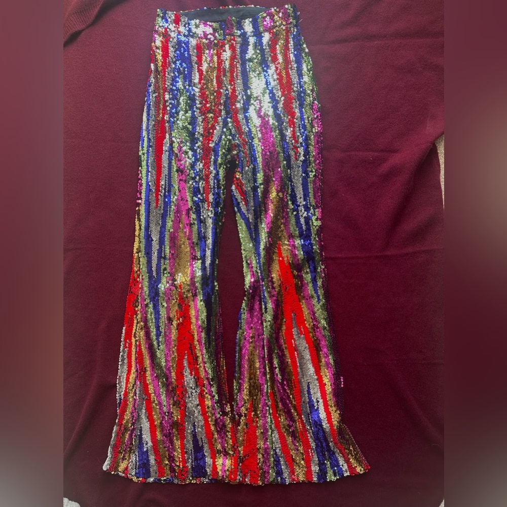 Multicolor Sequin Flared Pants